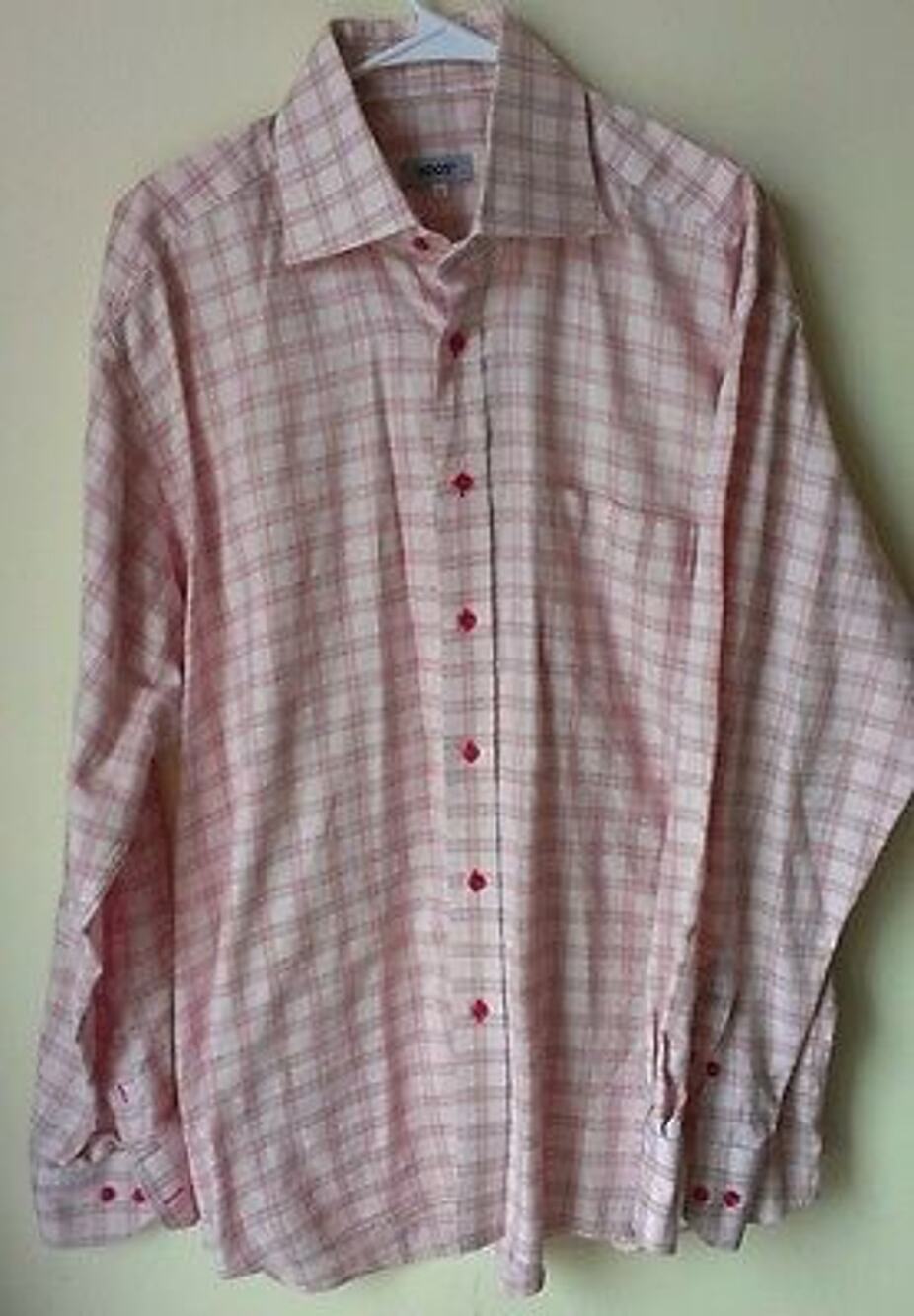 XOOS Shirt Pink & White Check sz 5, US XL